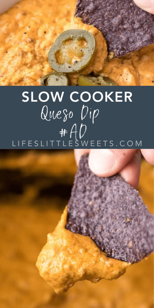 slow cooker queso dip with text overlay