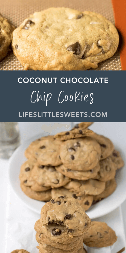 Coconut Chocolate Chip Cookies with text overlay