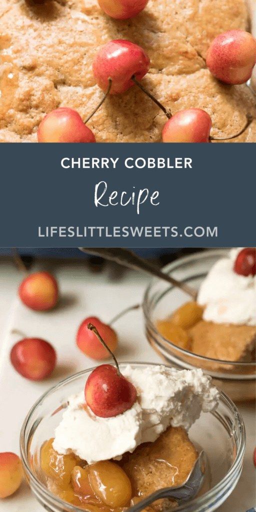 Cherry Cobbler Recipe with text overlay
