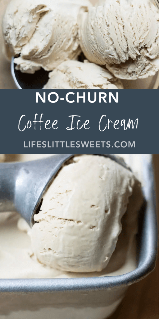 no churn coffee ice cream with text overlay
