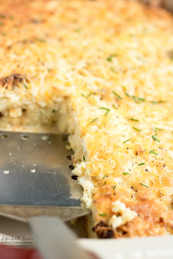 This savory and satisfying Sausage Hash Brown Breakfast Casserole Bake has sausage, hash browns, cheese and eggs. It's perfect for any breakfast or brunch gathering! (12 slices).