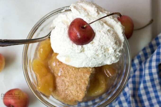 This Cherry Cobbler Recipe is sweet, filled with delicious fresh cherries and perfect for any Summer gathering. (serves 6) www.lifeslittlesweets.com