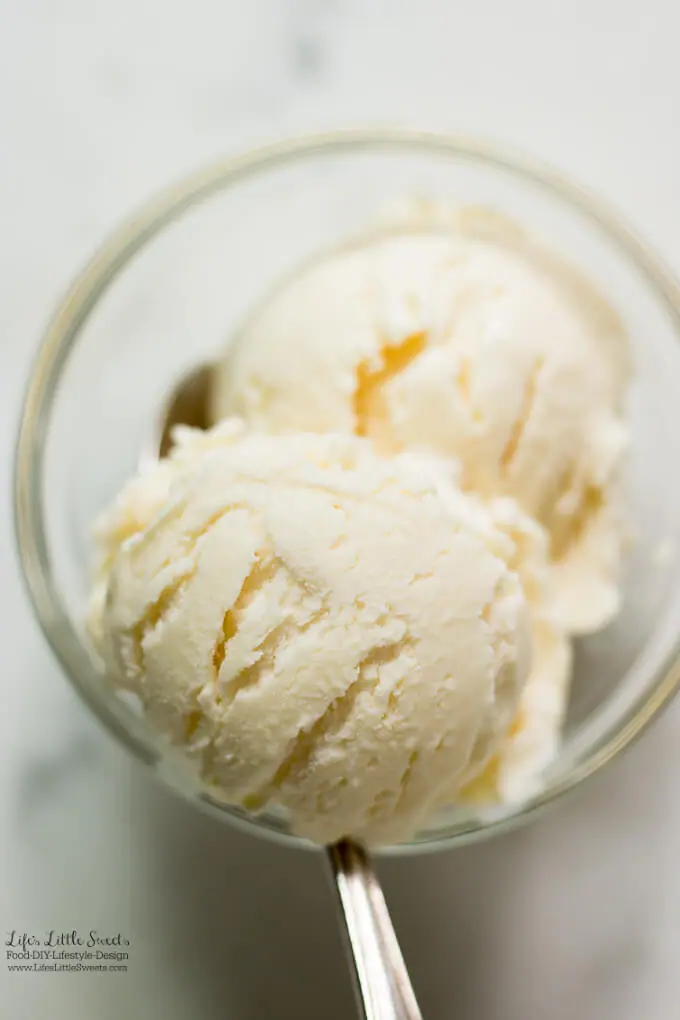 This 3-ingredient, No-Churn Vanilla Ice Cream is creamy, scoopable and delightful over your favorite dessert. (makes 1 loaf pan) www.lifeslittlesweets.com