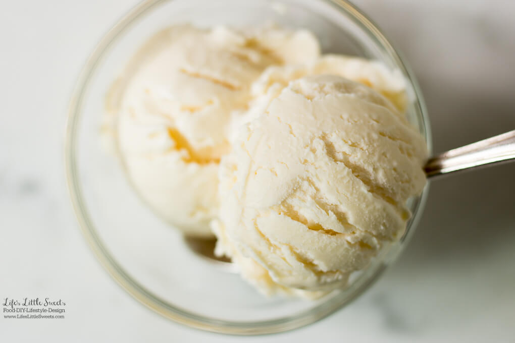 This 3-ingredient, No-Churn Vanilla Ice Cream is creamy, scoopable and delightful over your favorite dessert. (makes 1 loaf pan) www.lifeslittlesweets.com