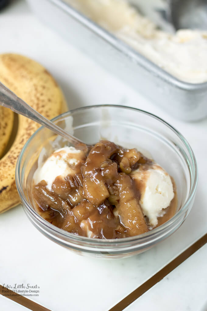 (msg 21+) This Bananas Foster Dessert Recipe is a version of a classic dessert invented in 1951 by a New Orleans chef, Paul Blangé. It combines differing temperatures of cold vanilla ice cream and a warm, banana, rum-infused caramel sauce. Enjoy with or without nuts (walnuts or pecans). (Serves 6) www.lifeslittlesweets.com