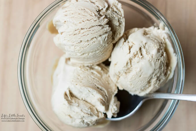 This No-Churn Coffee Ice Cream recipe is an easy, scoopable, 4-ingredient dessert recipe perfect for hot weather. No ice cream churn required! (makes 1 loaf pan) www.lifeslittlesweets.com