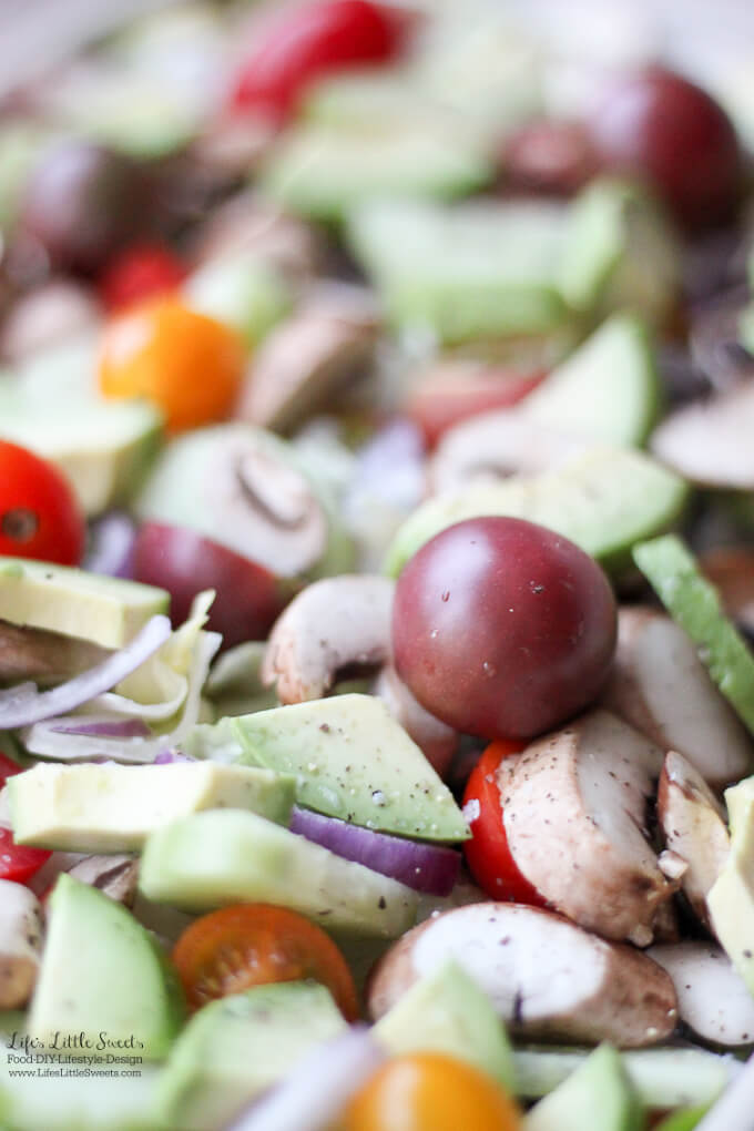 This Avocado Garden Salad Recipe is the perfect Spring or Summer salad or bringing to a BBQ, family dinner, holidays or any gathering. Filled with fresh garden flavors and creamy avocado, top it with your favorite dressing! www.lifeslittlesweets.com