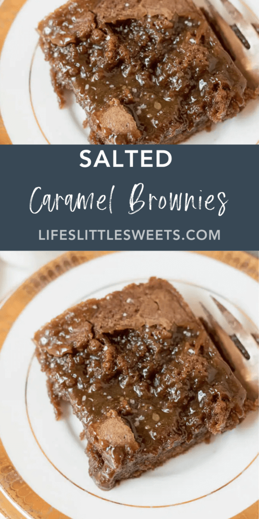 salted caramel brownies with text overlay