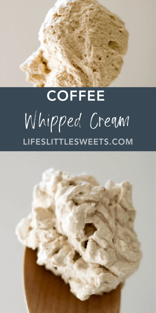 coffee whipeed cream with tex overlay