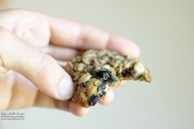 Raspberry Blueberry Oatmeal Cookies close up