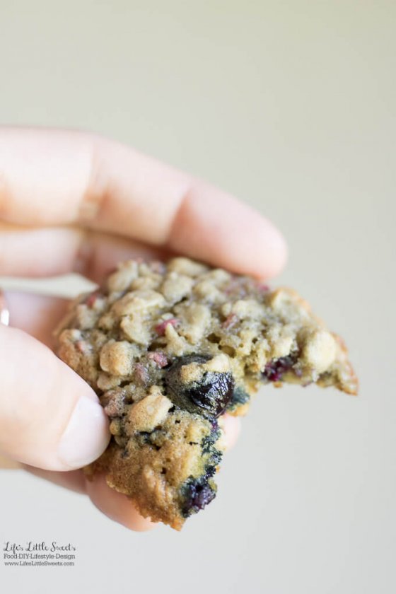 Raspberry Blueberry Oatmeal Cookies Recipe Life's Little Sweets