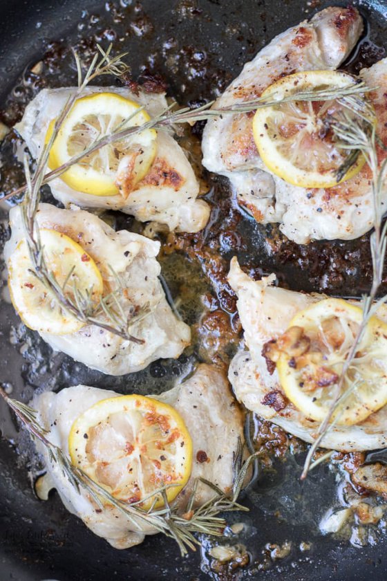 Lemon Rosemary Skillet Chicken Thighs (Rosemary) Life's Little Sweets