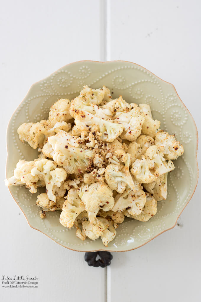 This Spicy Roasted Cauliflower is the perfect side to go with any dinner. It is savory and flavorful, with 3 ingredients and only takes 30 minutes to make!