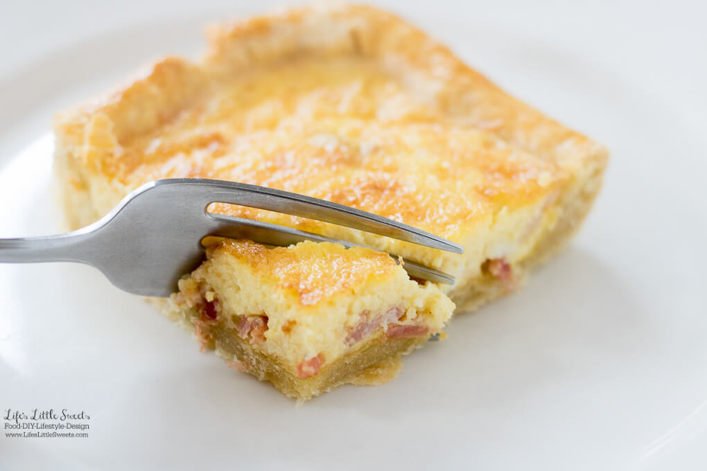 This Quiche Lorraine Recipe is inspired by a traditional French quiche. It has savory, thick-sliced bacon, eggs, Gruyere cheese and cream in a homemade, butter-y pastry crust.