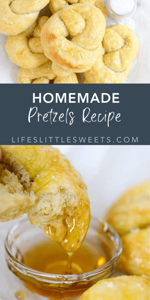 Homemade Pretzels recipe with text overlay