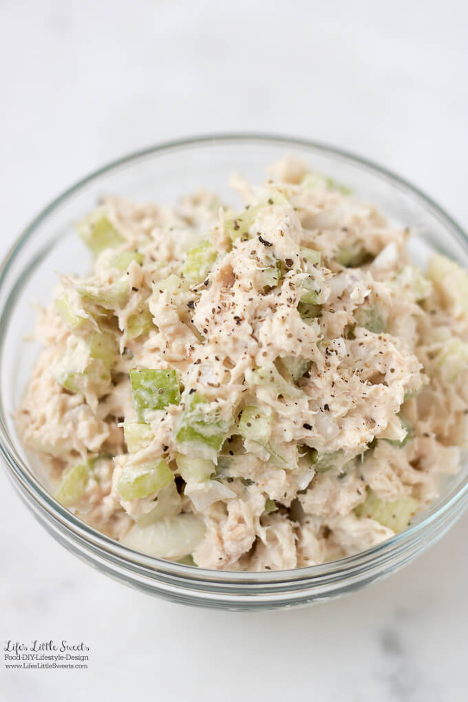 This Tuna Salad Recipe is an easy, basic salad recipe, perfect for Summer or any time of year. Whip it up for a quick bite to eat or make it for your next gathering! (gluten-free)