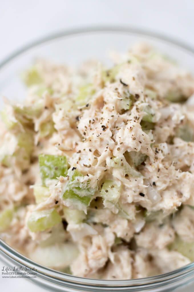 This Tuna Salad Recipe is an easy, basic salad recipe, perfect for Summer or any time of year. Whip it up for a quick bite to eat or make it for your next gathering! (gluten-free)