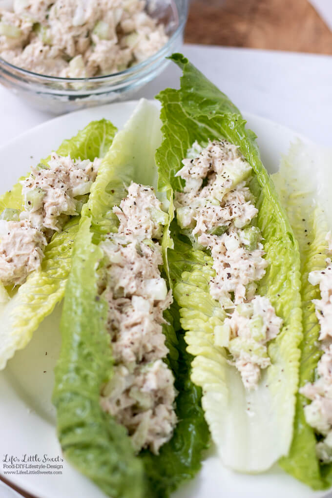 This Tuna Salad Lettuce Wraps recipe has Romaine lettuce and my basic, Tuna Salad Recipe! (gluten-free)