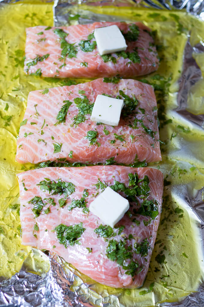 Fresh Herb Baked Salmon is a great way to utilize fresh garden herbs and make salmon in a simple and delicious way. (4-5 servings, gluten-free)