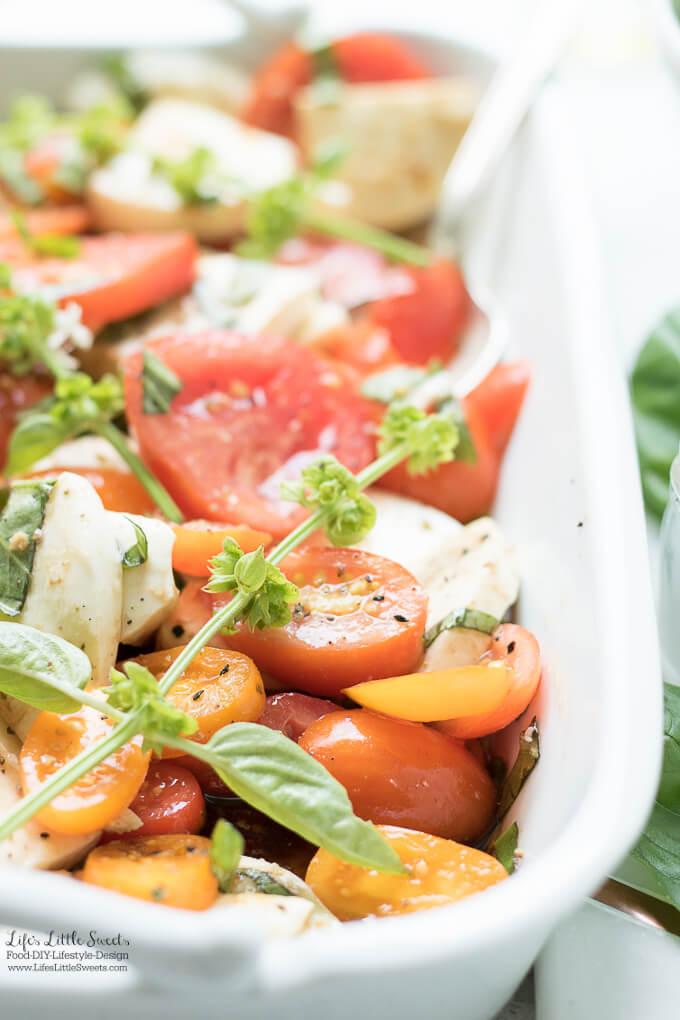 This Tomato Basil Mozzarella Salad is fragrant and full of garden-fresh flavors. The dressing is a simple extra virgin olive oil and balsamic vinaigrette. (gluten-free)