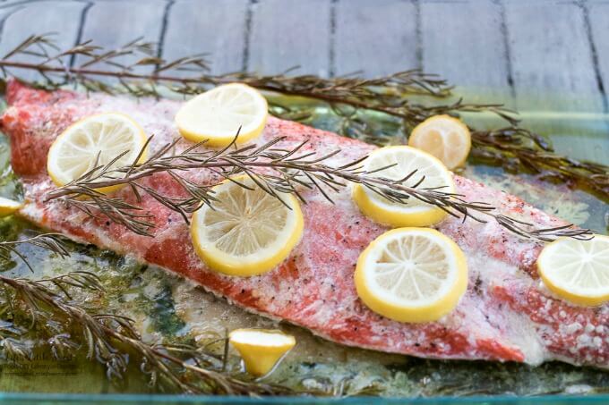 Lemon Rosemary Salmon is a bright, simple, savory and delicious Salmon recipe. (serves 4-6)