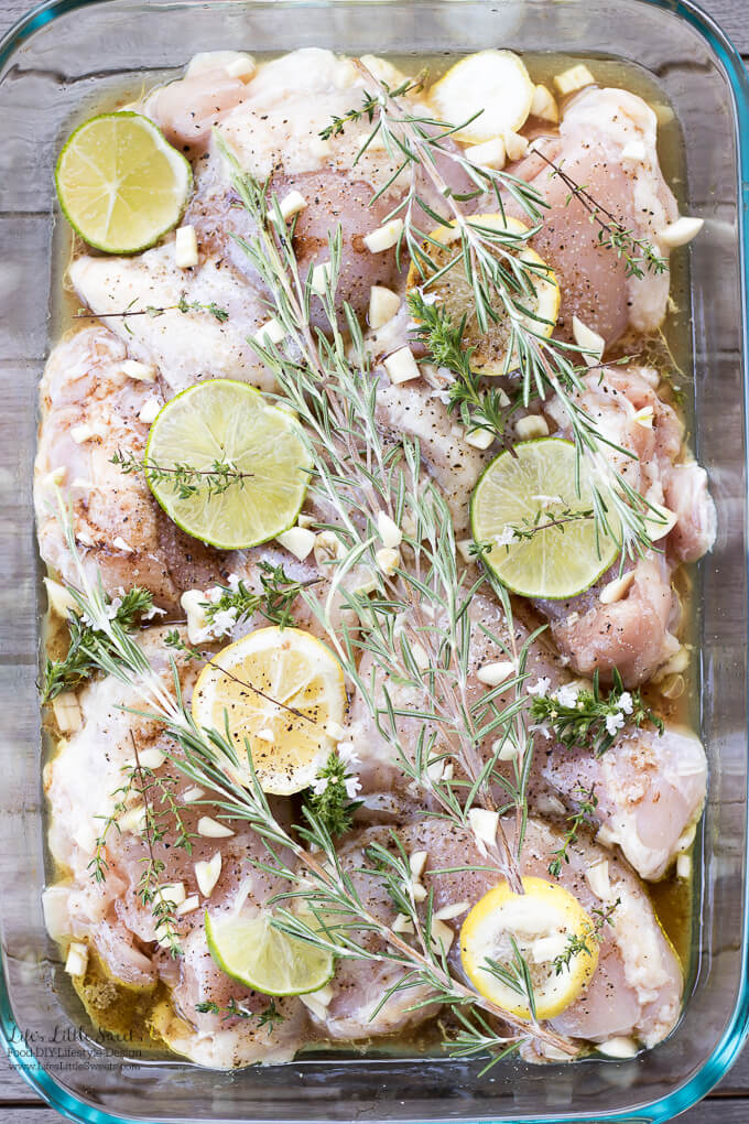 Citrus Garlic Herb Baked Chicken Thighs is a garden-inspired, fragrant & flavorful, savory main dish. (gluten-free option, 4-6 servings)