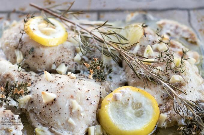 Citrus Garlic Herb Baked Chicken Thighs is a garden-inspired, fragrant & flavorful, savory main dish. (gluten-free option, 4-6 servings)