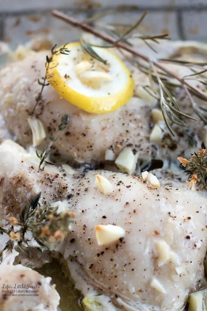 Citrus Garlic Herb Baked Chicken Thighs is a garden-inspired, fragrant & flavorful, savory main dish. (gluten-free option, 4-6 servings)