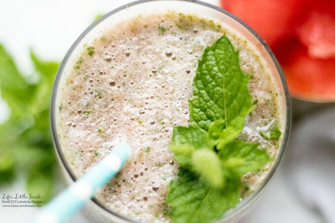 This Frozen Watermelon Mint Slushy recipe is a frosty, sweet, Summer-y drink to help you cool off. (1-2 servings, vegan, gluten-free)