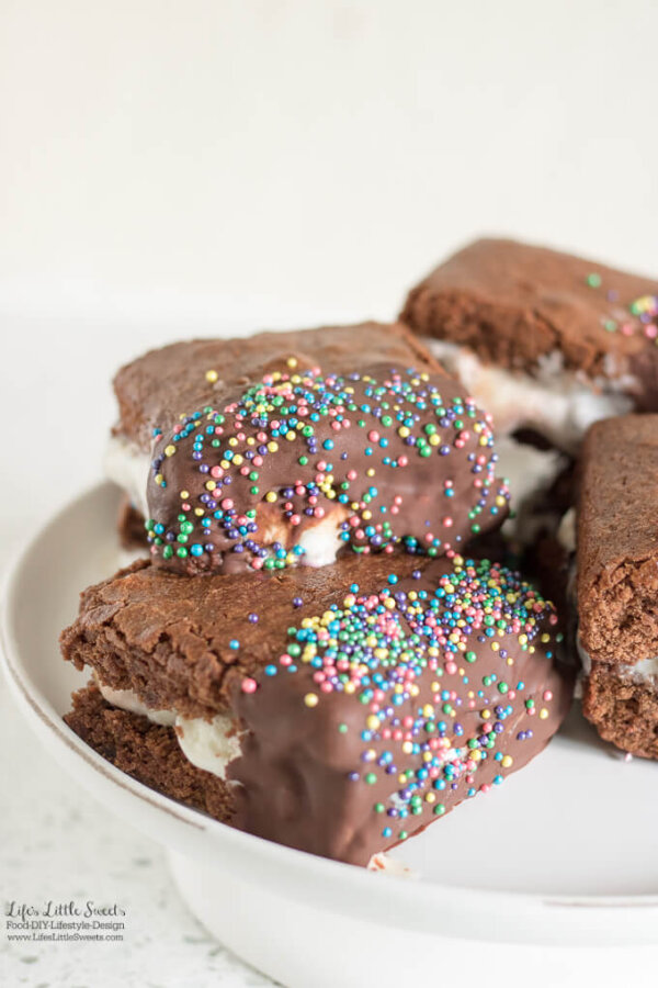 ChocolateDipped Brownie Ice Cream Sandwiches Life's Little Sweets