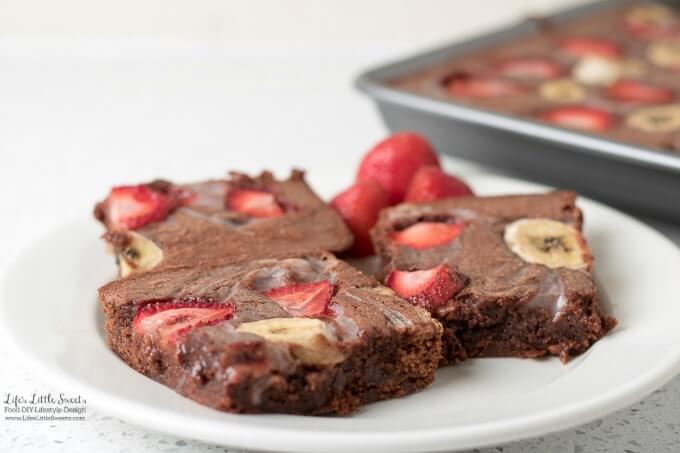 Dairy Free Strawberry Banana Key Lime Marbled Brownies are a chocolate-y, non-dairy, fruity brownies recipe. This recipe uses So Delicious Dairy Free® Strawberry Banana or So Delicious Dairy Free® Key Lime yogurt alternatives on top for a creamy, fudge-y brownie! #DairyFreeGoodness #CollectiveBias #ad @sodelicious