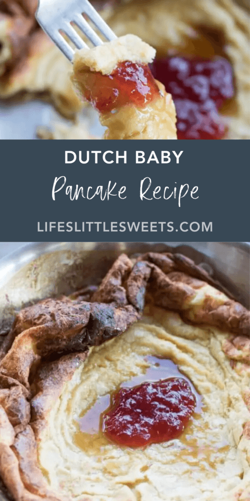 Dutch Baby Pancake Recipe with text overlay
