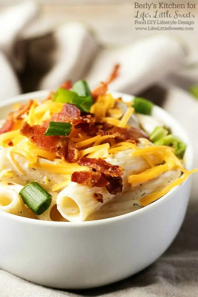 This chicken bacon ranch cold pasta salad is loaded with everything you love and is the perfect dish to satisfy your cravings for a savory meal in a bowl. (4 servings)