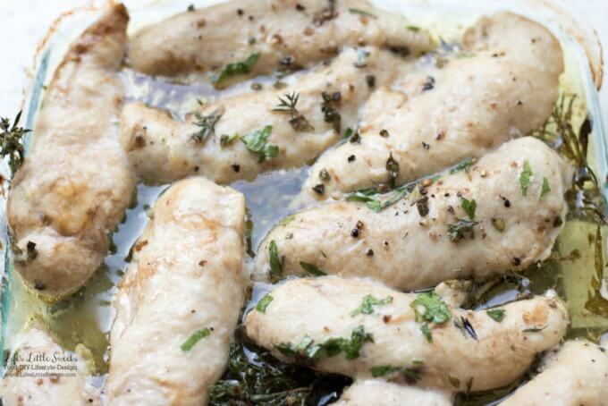 Herb Baked Chicken Tenders are a perfect weeknight dinner main dish. This recipe uses fresh garden herbs to make chicken tenders taste flavorful and delicious. (gluten-free)