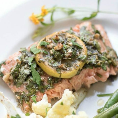 Sheet Pan Lemon Tarragon Salmon Dinner