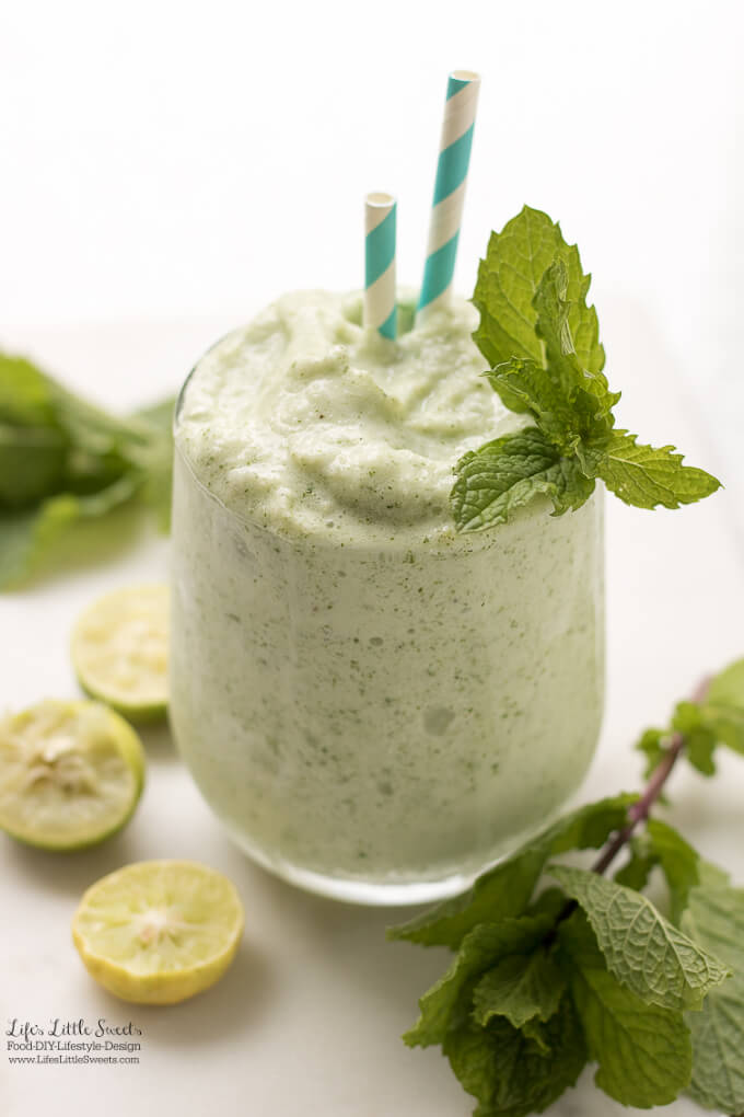 Frosted Mint Key Limeade is a creamy, fresh and frosty, frozen drink that cools you down when it's hot. (1-2 servings)