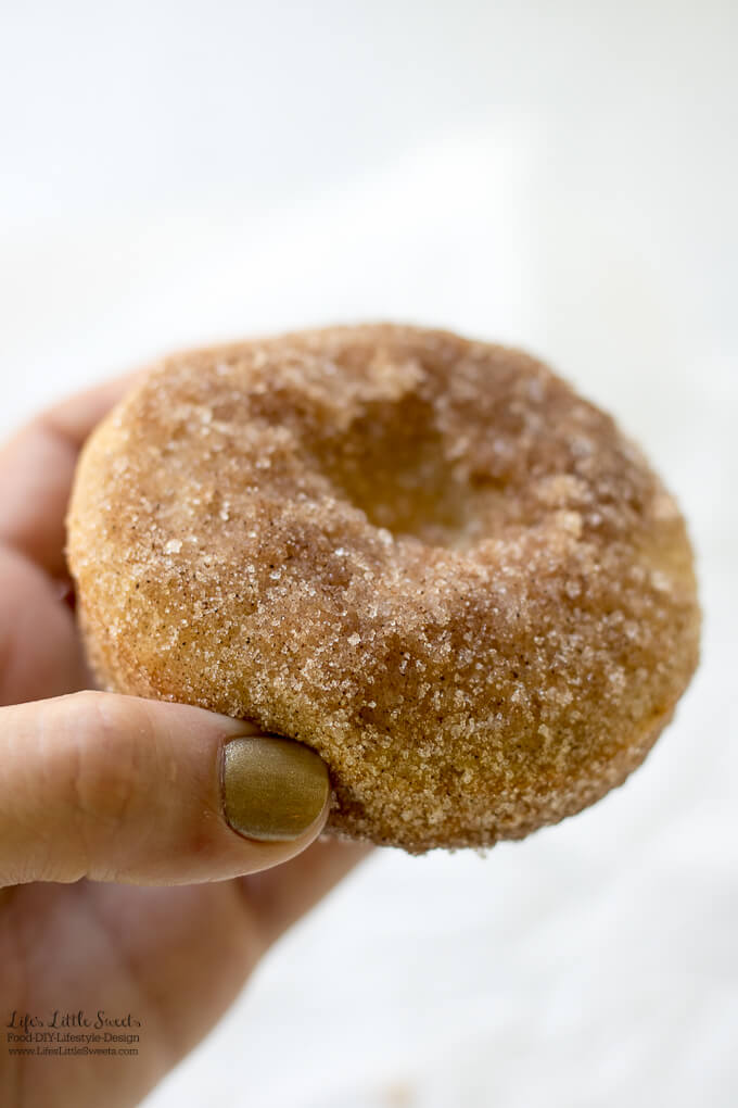 Cinnamon Sugar Baked Donuts are perfect for breakfast, brunch or dessert all year round. Seasoned with crunchy sugar and warm cinnamon, these soft and comforting treats go great with coffee or tea.