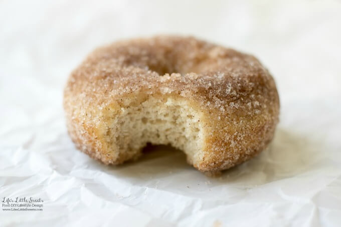 Cinnamon Sugar Baked Donuts are perfect for breakfast, brunch or dessert all year round. Seasoned with crunchy sugar and warm cinnamon, these soft and comforting treats go great with coffee or tea.