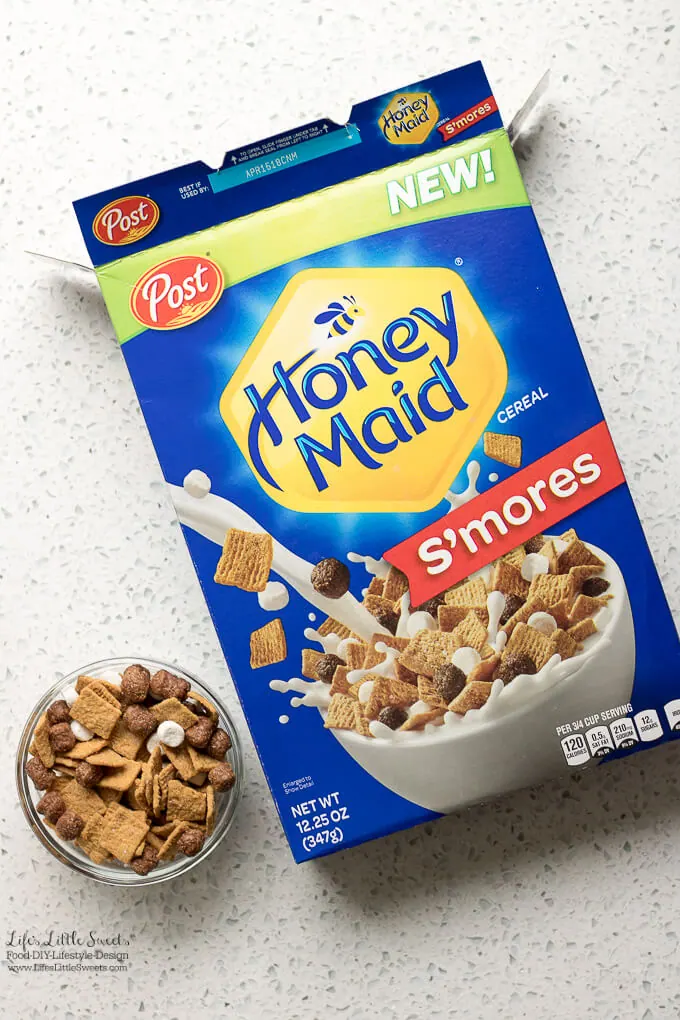 These Marshmallow S'Mores Cereal Treat Bars make a perfect after school or sports snack. A great, new way to enjoy all the flavor of s'mores in a bar! #BestCerealEver #ad @shopritestores