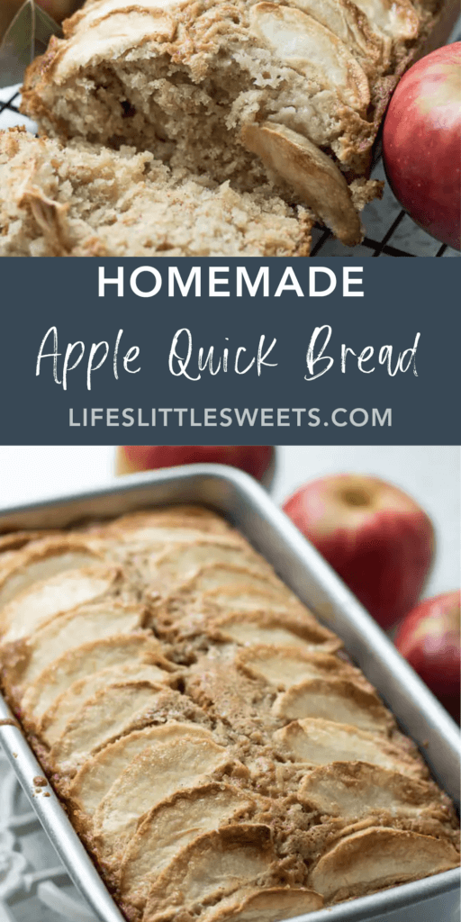 homemade apple quick bread with text overlay