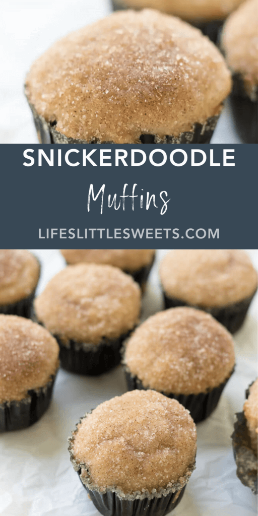 snickerdoodle muffins with text overlay