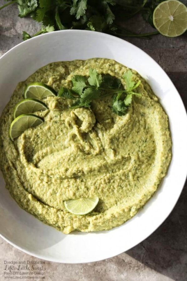 Cilantro Lime Hummus Appetizer, Snack, Easy, Chickpeas Life's