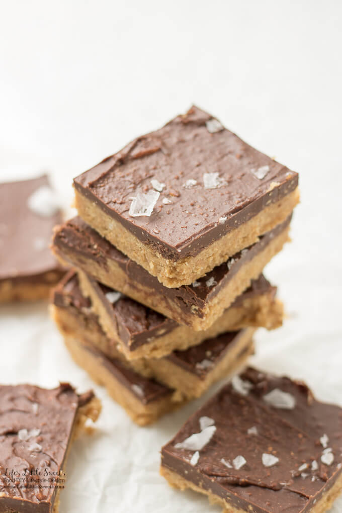 No Bake Peanut Butter Bars are a classic, dessert, sweet 'n savory recipe. Enjoy these delicious bars with salted tops for a 