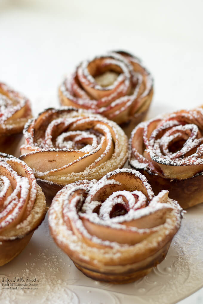 This Apple Rose Puff Pastry Recipe is the perfect addition to any brunch table with fresh, baked apples, warm cinnamon and flakey puff pastry.