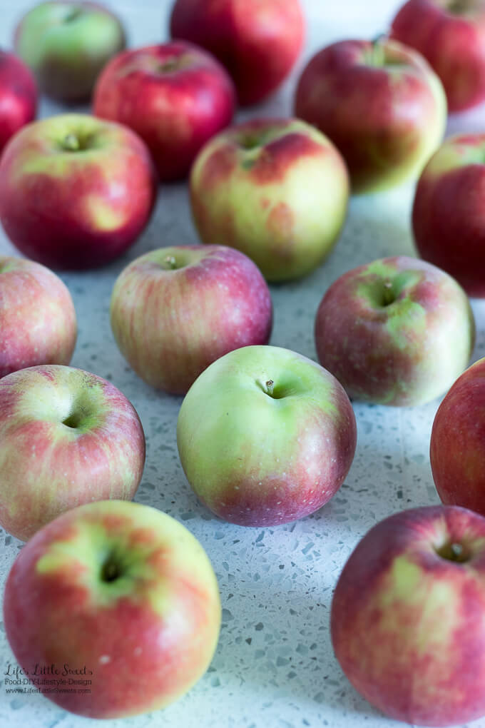 Apples on a white countertop