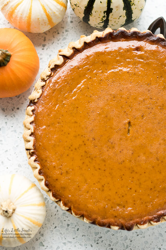 Pumpkin Pie is a dessert that is perfect for dessert early Fall through the Winter. Filled with aromatic spices and delicious pumpkin filling, there's nothing like a homemade, fresh-baked Pumpkin Pie! Pumpkin Pie is a dessert that is perfect for dessert early Fall through the Winter. Filled with aromatic spices and delicious pumpkin filling, there's nothing like a homemade, fresh-baked Pumpkin Pie!