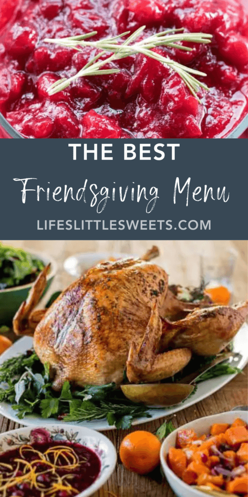 friendsgiving menu with text overlay