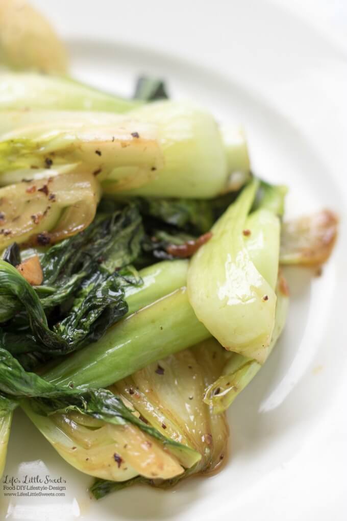 Sautéed Bok Choy on a white plate