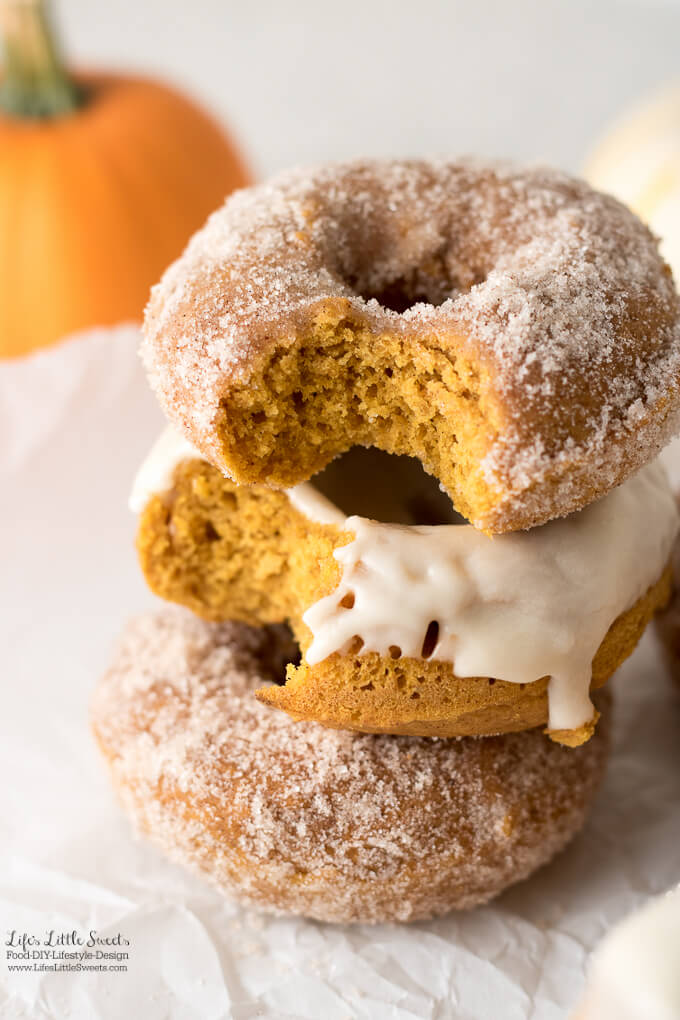 Pumpkin Spice Baked Donuts stacked