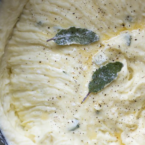 Perfect Sage Thyme Butter Whipped Potatoes